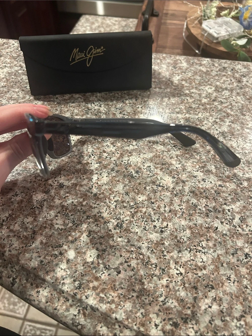 Maui Jim Black Sunglasses With Blue Lens